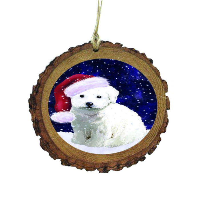 Let it Snow Christmas Holiday Bichon Frise Dog Wooden Christmas Ornament WOR48455