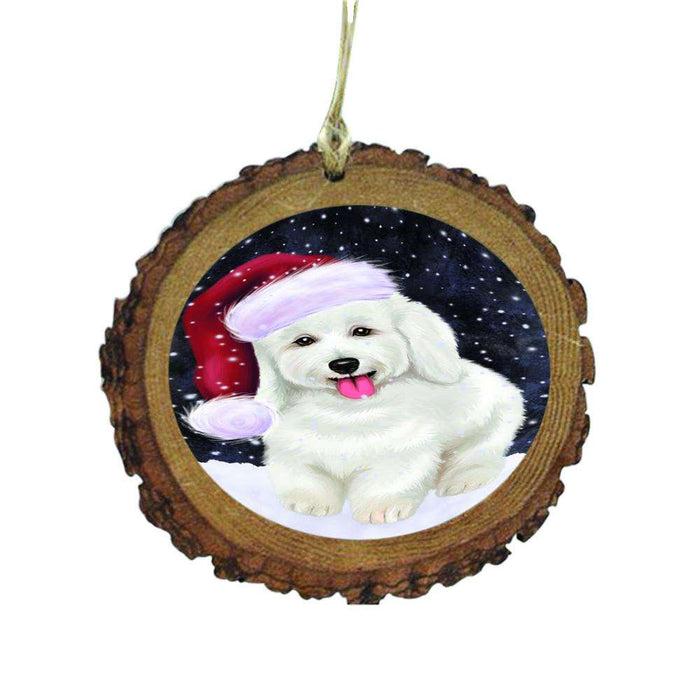 Let it Snow Christmas Holiday Bichon Frise Dog Wooden Christmas Ornament WOR48456