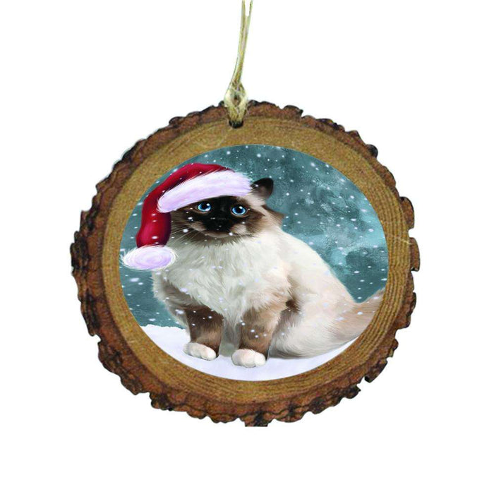 Let it Snow Christmas Holiday Birman Cat Wooden Christmas Ornament WOR48457