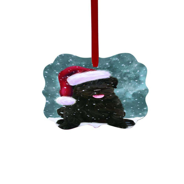 Let it Snow Christmas Holiday Black Russian Terrier Dog Double-Sided Photo Benelux Christmas Ornament LOR48464