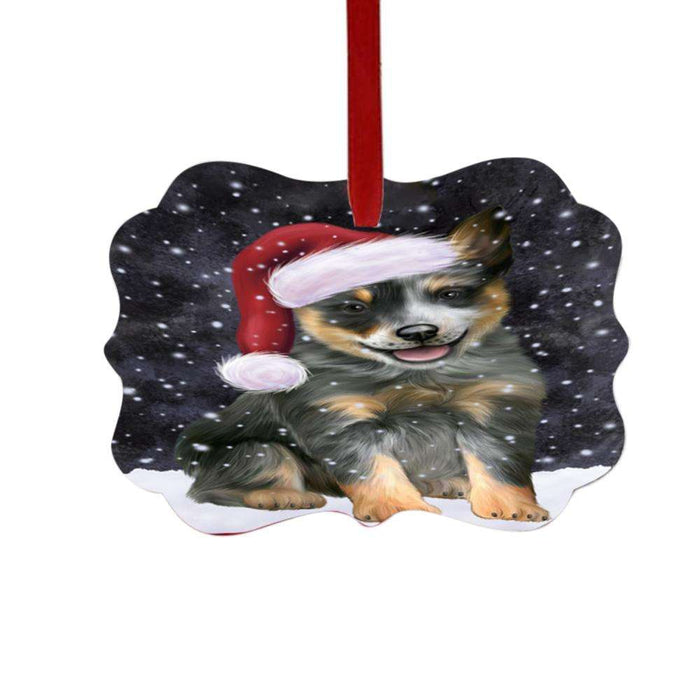 Let it Snow Christmas Holiday Blue Heeler Dog Double-Sided Photo Benelux Christmas Ornament LOR48926
