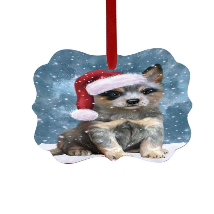 Let it Snow Christmas Holiday Blue Heeler Dog Double-Sided Photo Benelux Christmas Ornament LOR48928