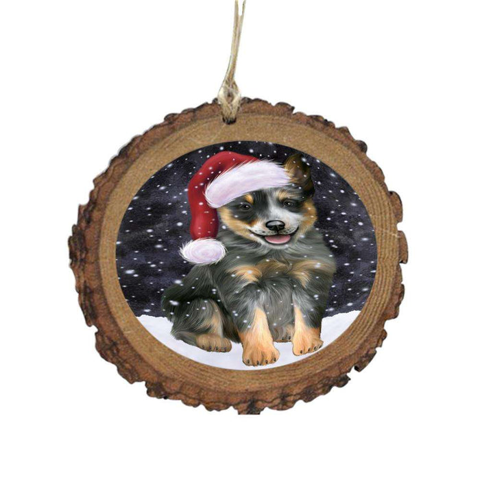 Let it Snow Christmas Holiday Blue Heeler Dog Wooden Christmas Ornament WOR48926