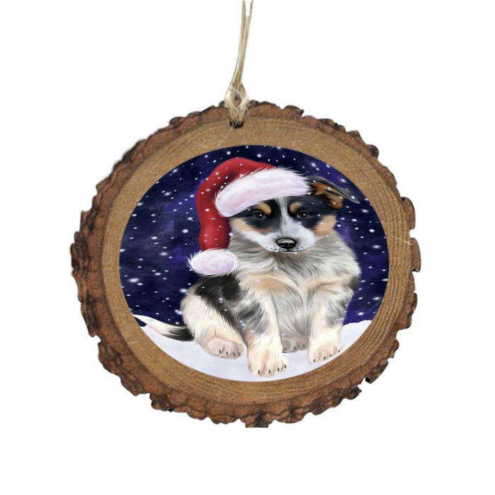 Let it Snow Christmas Holiday Blue Heeler Dog Wooden Christmas Ornament WOR48927