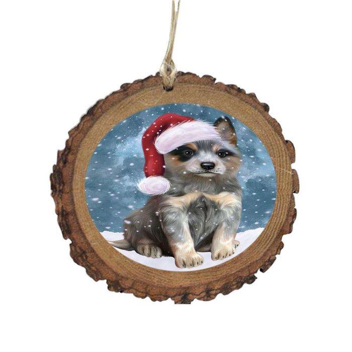 Let it Snow Christmas Holiday Blue Heeler Dog Wooden Christmas Ornament WOR48928