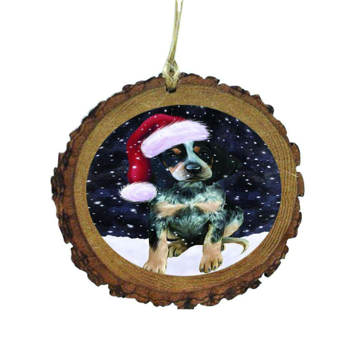 Let it Snow Christmas Holiday Bluetick Coonhound Dog Wooden Christmas Ornament WOR48465