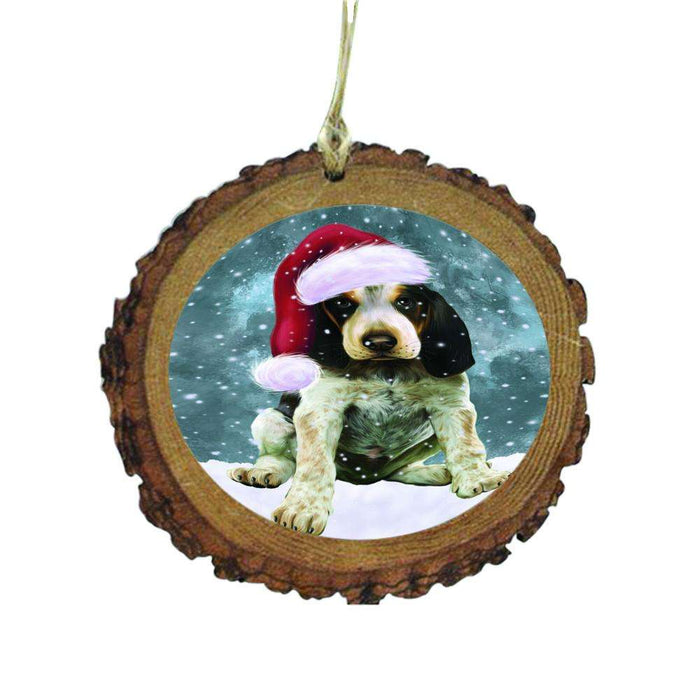 Let it Snow Christmas Holiday Bluetick Coonhound Dog Wooden Christmas Ornament WOR48467