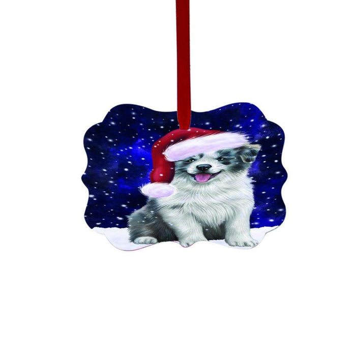 Let it Snow Christmas Holiday Border Collie Dog Double-Sided Photo Benelux Christmas Ornament LOR48470
