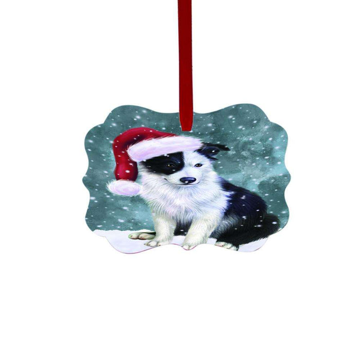 Let it Snow Christmas Holiday Border Collie Dog Double-Sided Photo Benelux Christmas Ornament LOR48471