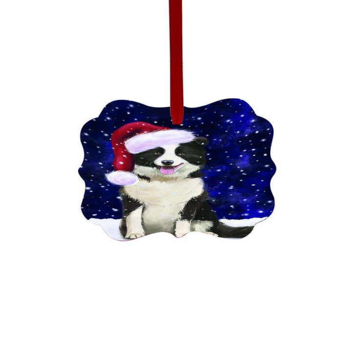 Let it Snow Christmas Holiday Border Collie Dog Double-Sided Photo Benelux Christmas Ornament LOR48473