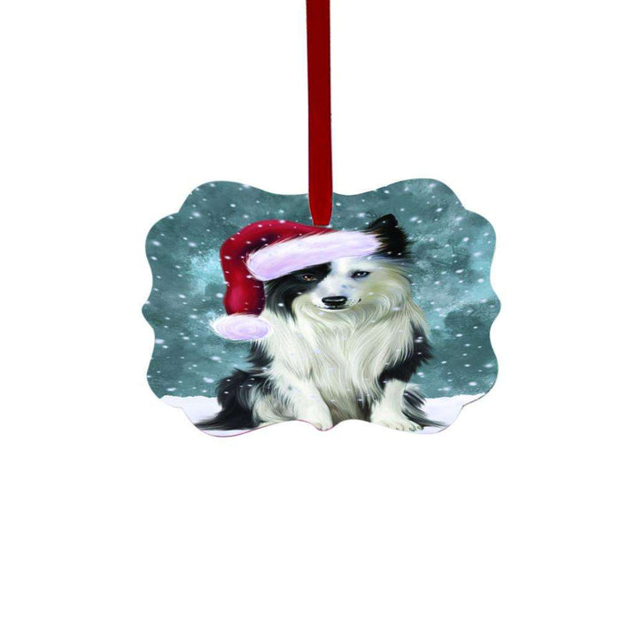 Let it Snow Christmas Holiday Border Collie Dog Double-Sided Photo Benelux Christmas Ornament LOR48477