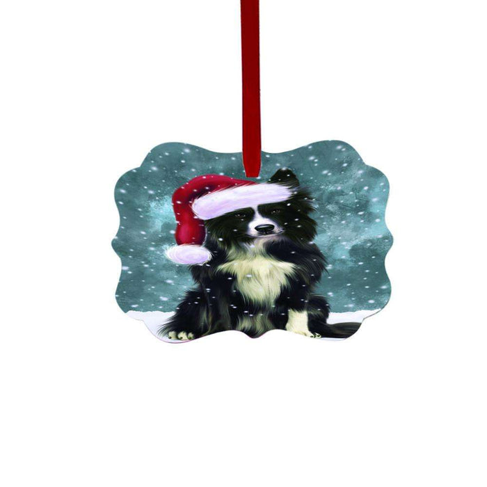 Let it Snow Christmas Holiday Border Collie Dog Double-Sided Photo Benelux Christmas Ornament LOR48479
