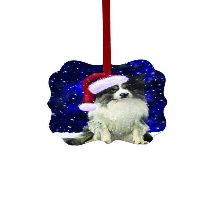 Let it Snow Christmas Holiday Border Collie Dog Double-Sided Photo Benelux Christmas Ornament LOR48480