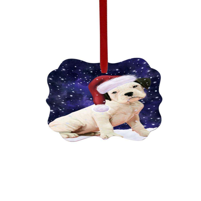 Let it Snow Christmas Holiday Boxer Dog Double-Sided Photo Benelux Christmas Ornament LOR48488