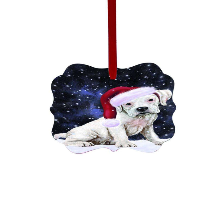 Let it Snow Christmas Holiday Boxer Dog Double-Sided Photo Benelux Christmas Ornament LOR48489