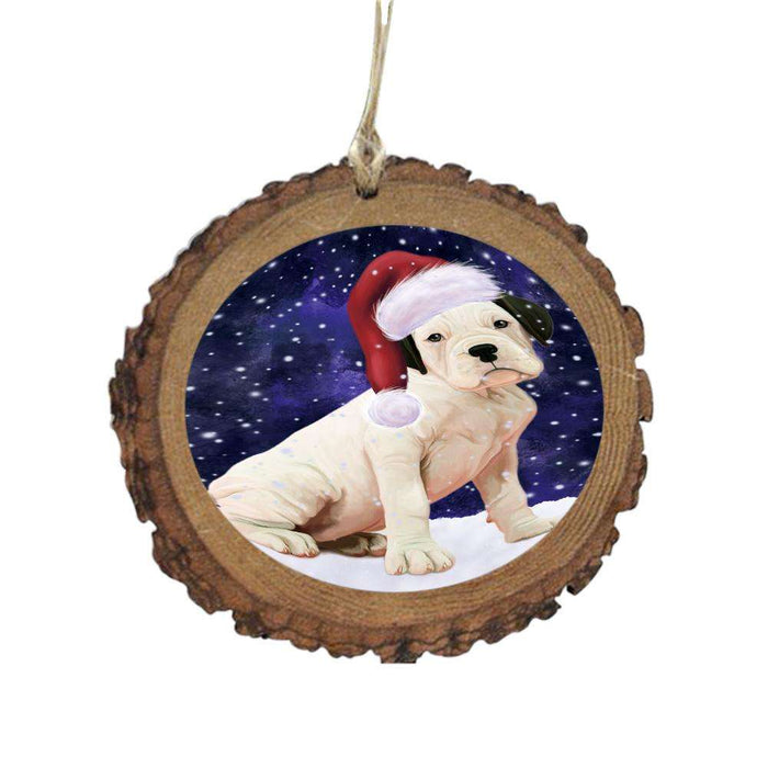 Let it Snow Christmas Holiday Boxer Dog Wooden Christmas Ornament WOR48488