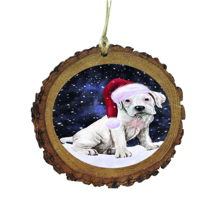 Let it Snow Christmas Holiday Boxer Dog Wooden Christmas Ornament WOR48489