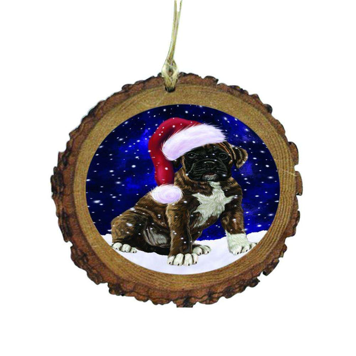 Let it Snow Christmas Holiday Boxer Dog Wooden Christmas Ornament WOR48490