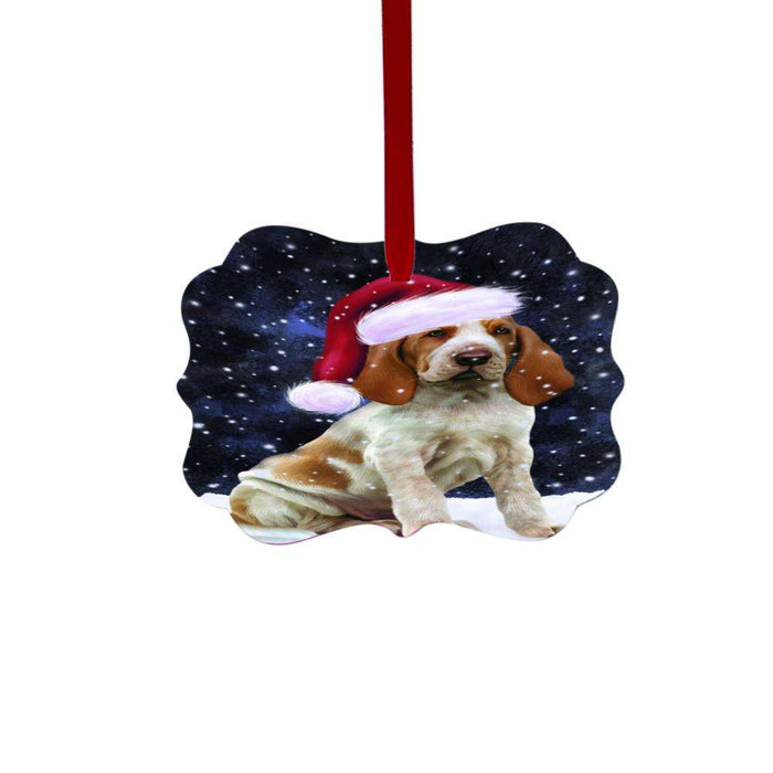 Let it Snow Christmas Holiday Bracco Italiano Dog Double-Sided Photo Benelux Christmas Ornament LOR48492