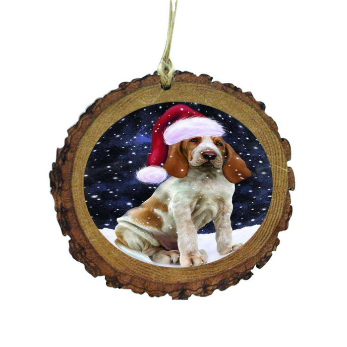Let it Snow Christmas Holiday Bracco Italiano Dog Wooden Christmas Ornament WOR48492