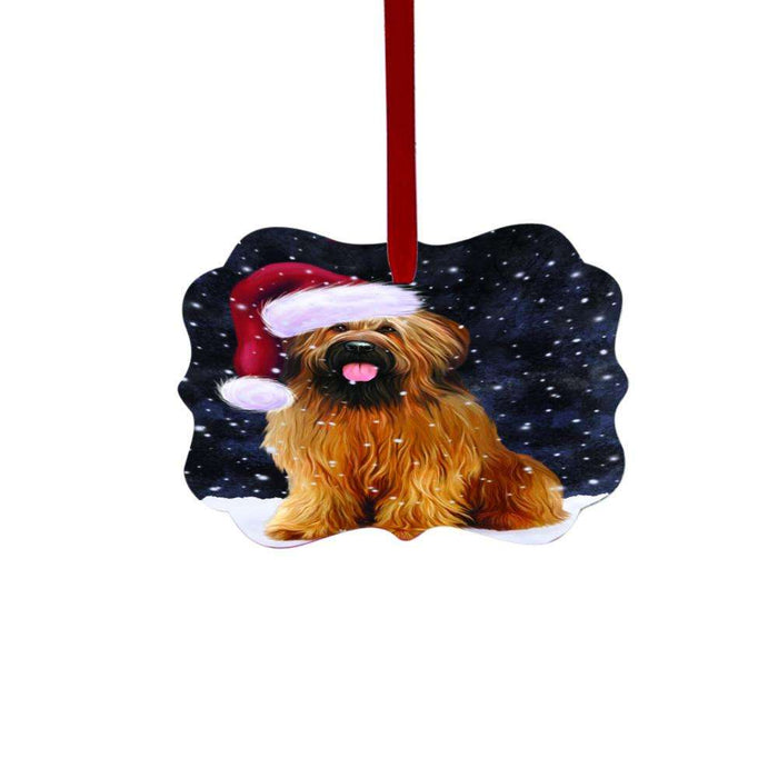 Let it Snow Christmas Holiday Briard Dog Double-Sided Photo Benelux Christmas Ornament LOR48493