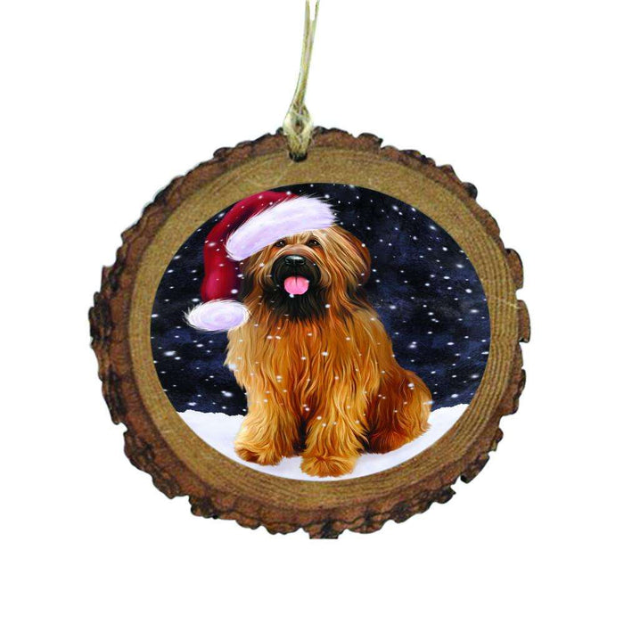 Let it Snow Christmas Holiday Briard Dog Wooden Christmas Ornament WOR48493