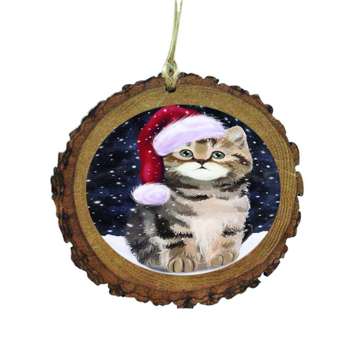 Let it Snow Christmas Holiday British Shorthair Cat Wooden Christmas Ornament WOR48495