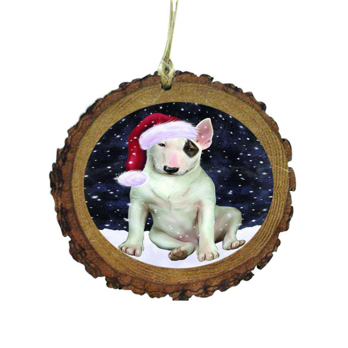 Let it Snow Christmas Holiday Bull Terrier Dog Wooden Christmas Ornament WOR48500