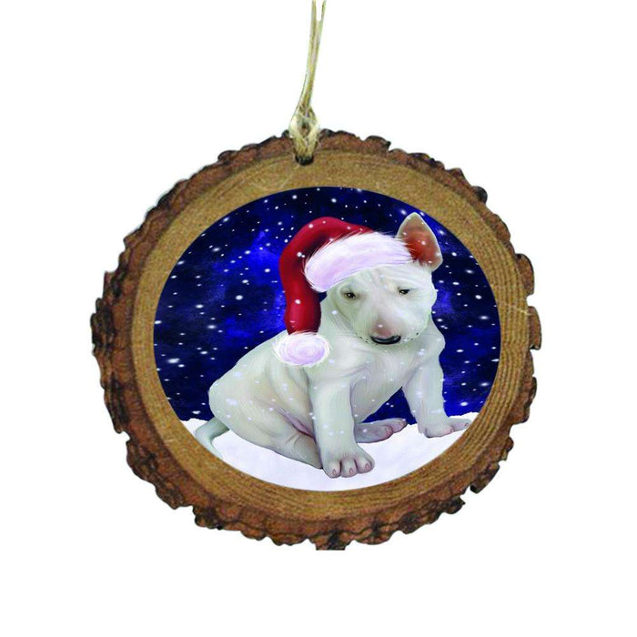 Let it Snow Christmas Holiday Bull Terrier Dog Wooden Christmas Ornament WOR48501
