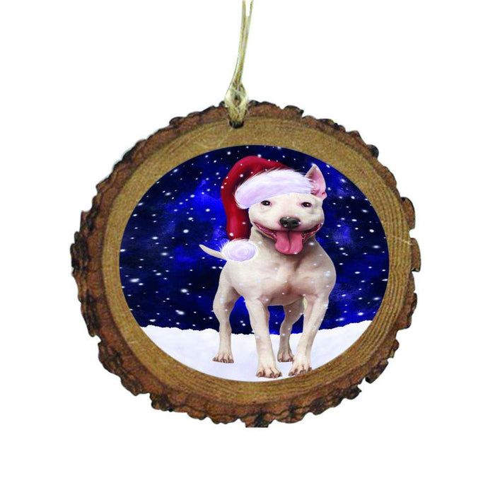 Let it Snow Christmas Holiday Bull Terrier Dog Wooden Christmas Ornament WOR48502