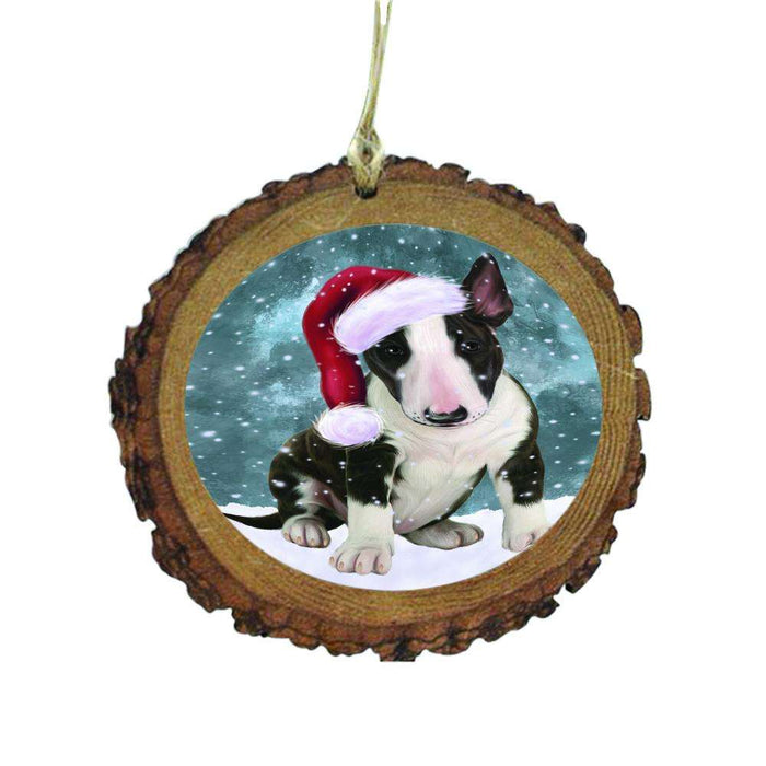 Let it Snow Christmas Holiday Bull Terrier Dog Wooden Christmas Ornament WOR48503