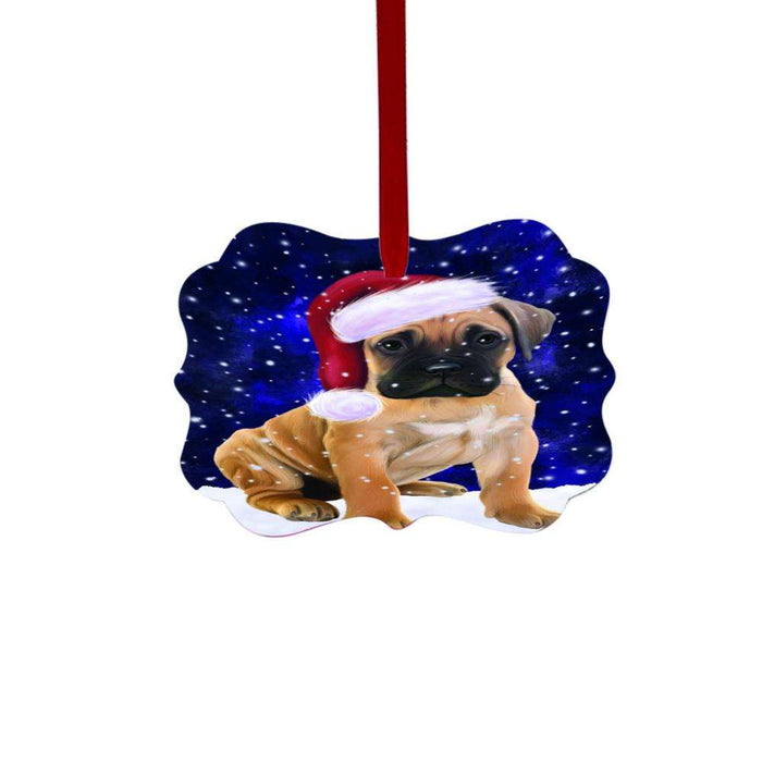 Let it Snow Christmas Holiday Bullmastiff Dog Double-Sided Photo Benelux Christmas Ornament LOR48511