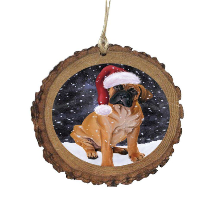 Let it Snow Christmas Holiday Bullmastiff Dog Wooden Christmas Ornament WOR48508