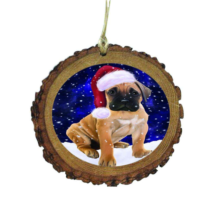 Let it Snow Christmas Holiday Bullmastiff Dog Wooden Christmas Ornament WOR48511