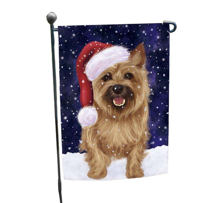 Let it Snow Christmas Holiday Cairn Terrier Dog Wearing Santa Hat Garden Flag GF225