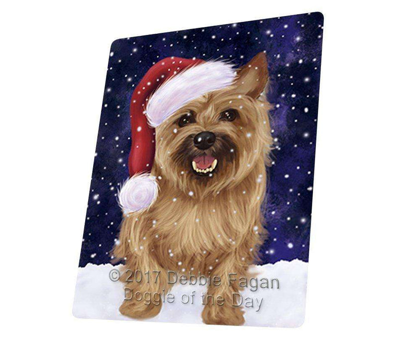Let It Snow Christmas Holiday Cairn Terrier Dog With Santa Hat Magnet Mini (3.5" x 2")