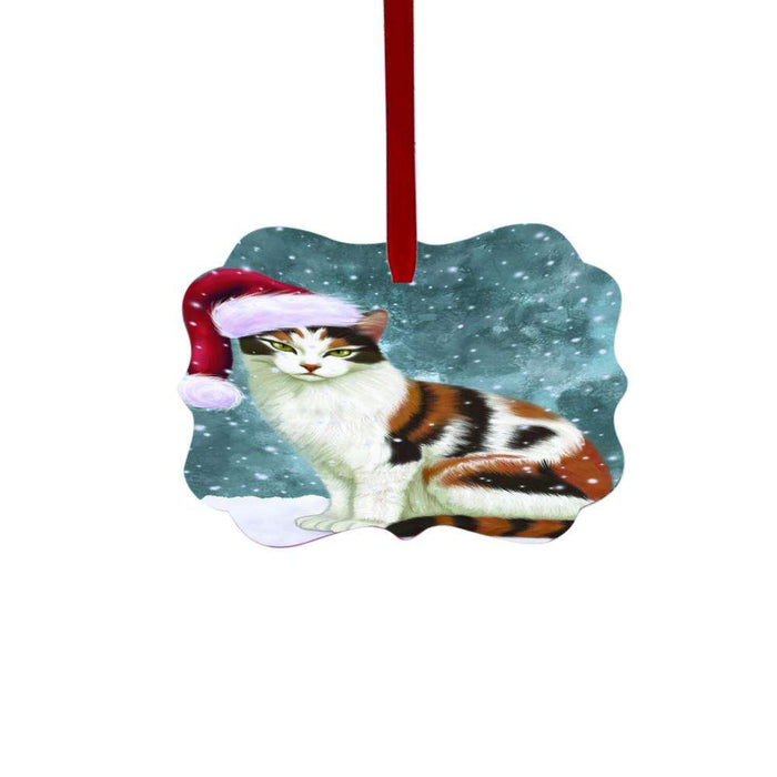 Let it Snow Christmas Holiday Calico Cat Double-Sided Photo Benelux Christmas Ornament LOR48520