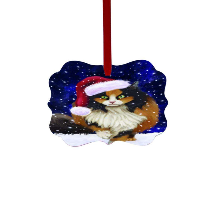 Let it Snow Christmas Holiday Calico Cat Double-Sided Photo Benelux Christmas Ornament LOR48521