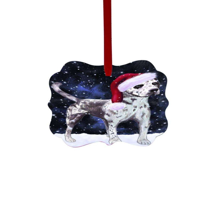 Let it Snow Christmas Holiday Catahoula Leopard Dog Double-Sided Photo Benelux Christmas Ornament LOR48523