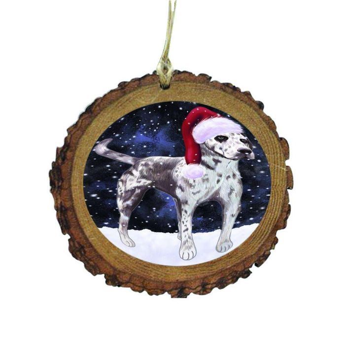 Let it Snow Christmas Holiday Catahoula Leopard Dog Wooden Christmas Ornament WOR48523