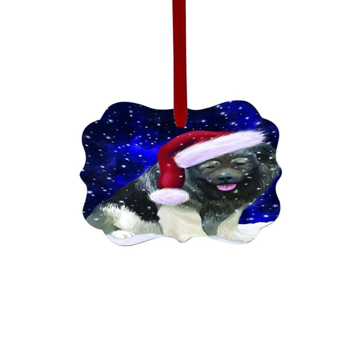 Let it Snow Christmas Holiday Caucasian Ovcharka Dog Double-Sided Photo Benelux Christmas Ornament LOR48524