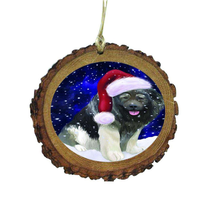 Let it Snow Christmas Holiday Caucasian Ovcharka Dog Wooden Christmas Ornament WOR48524