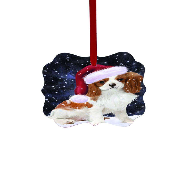 Let it Snow Christmas Holiday Cavalier King Charles Spaniel Dog Double-Sided Photo Benelux Christmas Ornament LOR48525