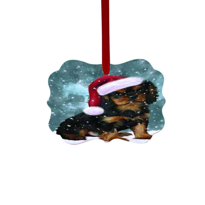 Let it Snow Christmas Holiday Cavalier King Charles Spaniel Dog Double-Sided Photo Benelux Christmas Ornament LOR48527