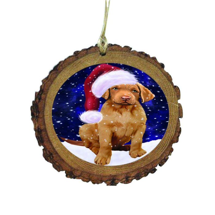 Let it Snow Christmas Holiday Chesapeake Bay Retriever Dog Wooden Christmas Ornament WOR48530