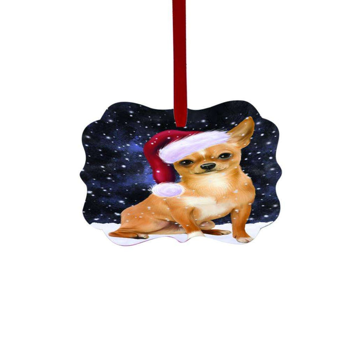 Let it Snow Christmas Holiday Chihuahua Dog Double-Sided Photo Benelux Christmas Ornament LOR48532
