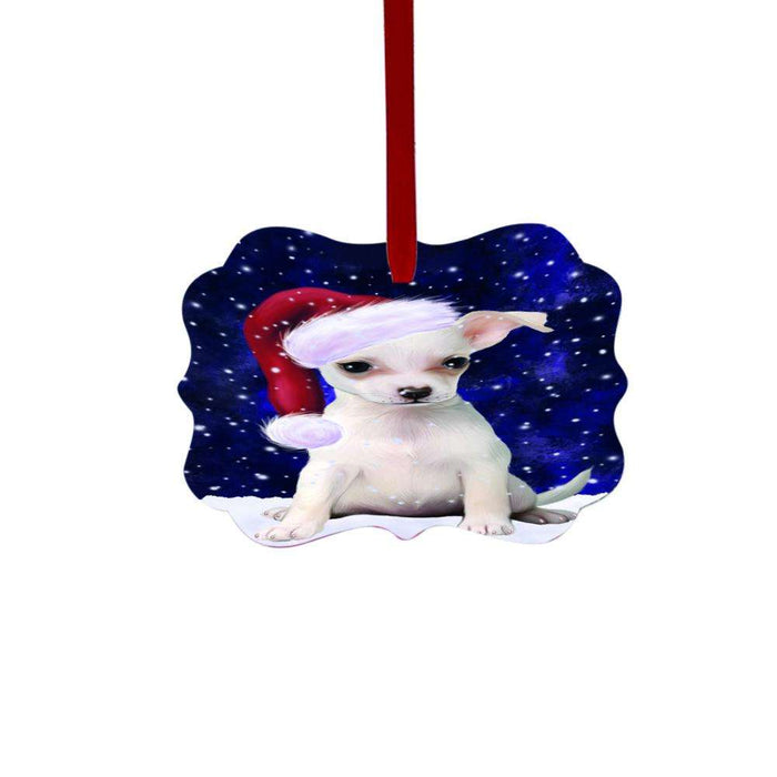 Let it Snow Christmas Holiday Chihuahua Dog Double-Sided Photo Benelux Christmas Ornament LOR48533
