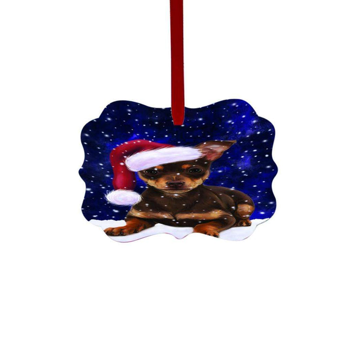 Let it Snow Christmas Holiday Chihuahua Dog Double-Sided Photo Benelux Christmas Ornament LOR48535