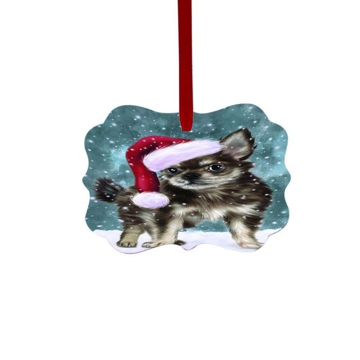 Let it Snow Christmas Holiday Chihuahua Dog Double-Sided Photo Benelux Christmas Ornament LOR48536