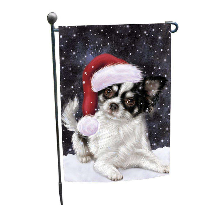 Let it Snow Christmas Holiday Chihuahua Dog Wearing Santa Hat Garden Flag GF228
